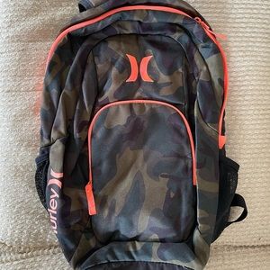 Hurley 20L Camouflage Backpack with Hot Pink Trim